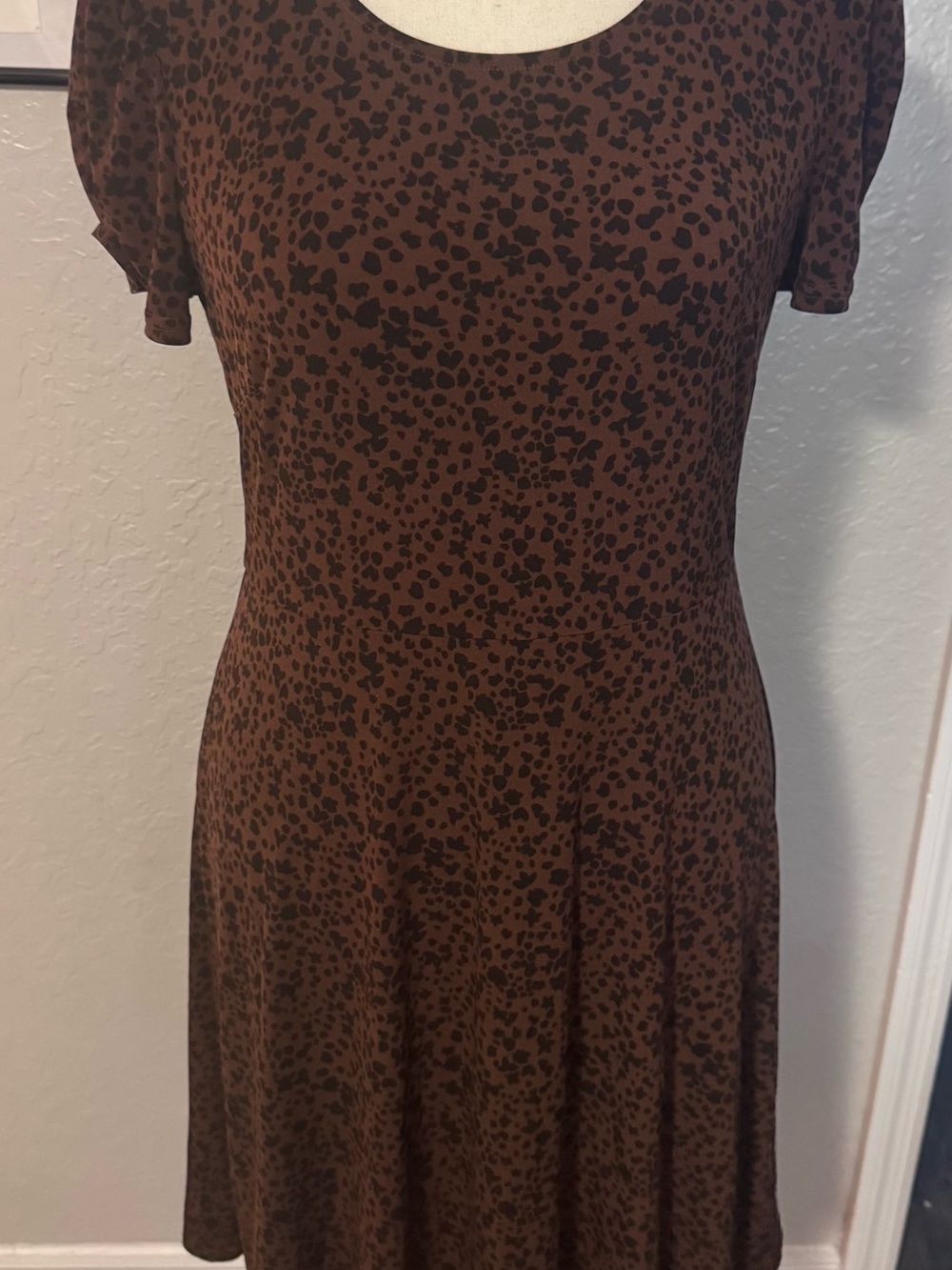 Amazon Essentials Brown Leopard Print Midi Dress